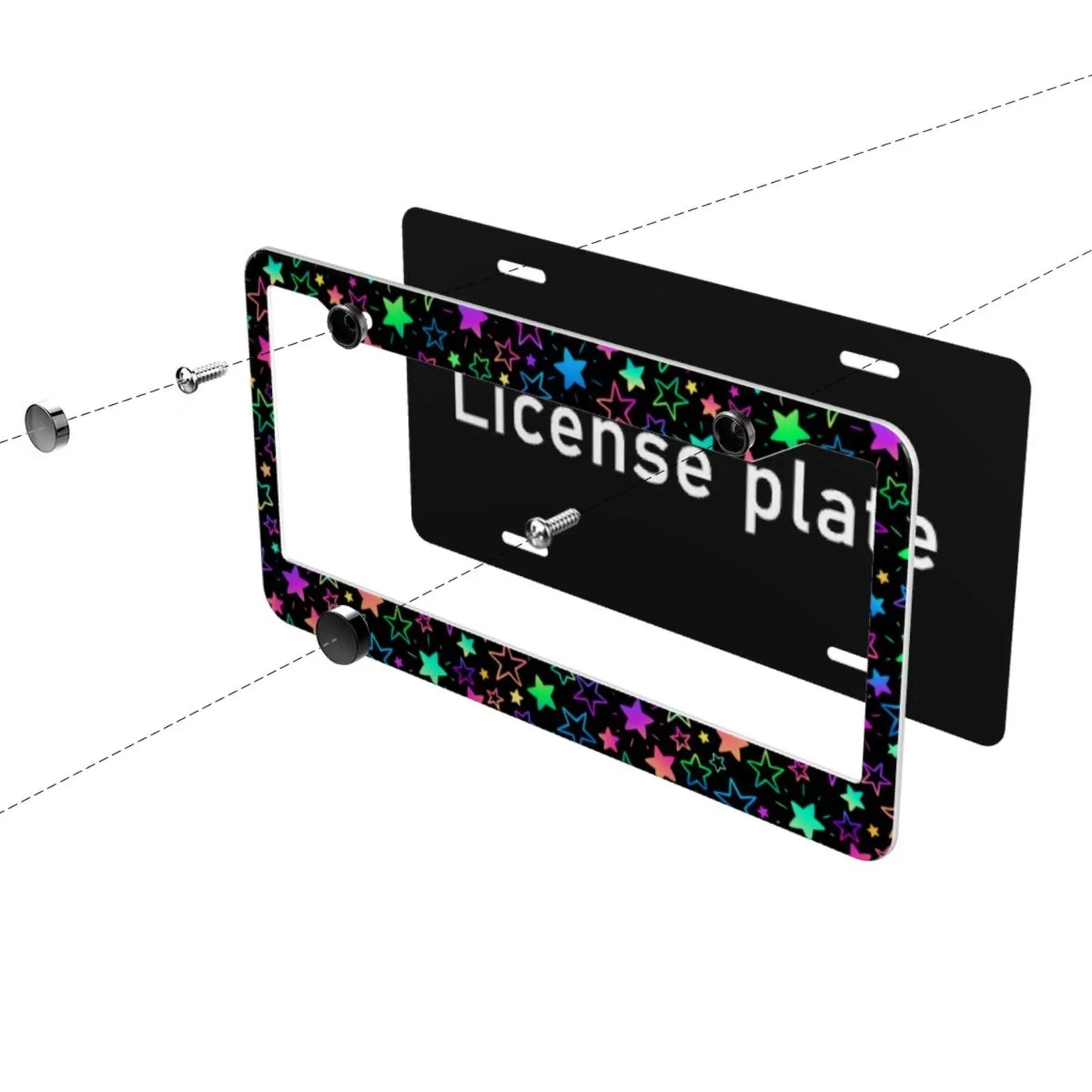 Neon Star License Plate Frame