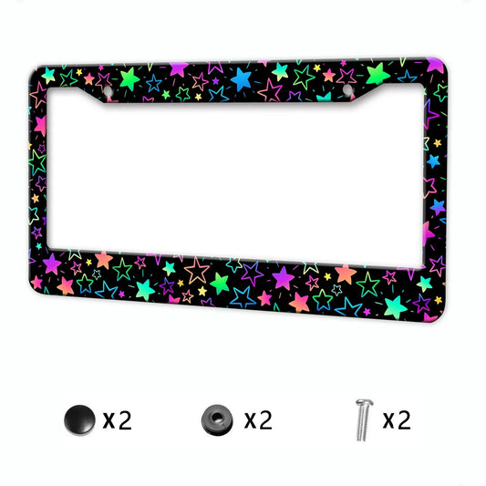 Neon Star License Plate Frame